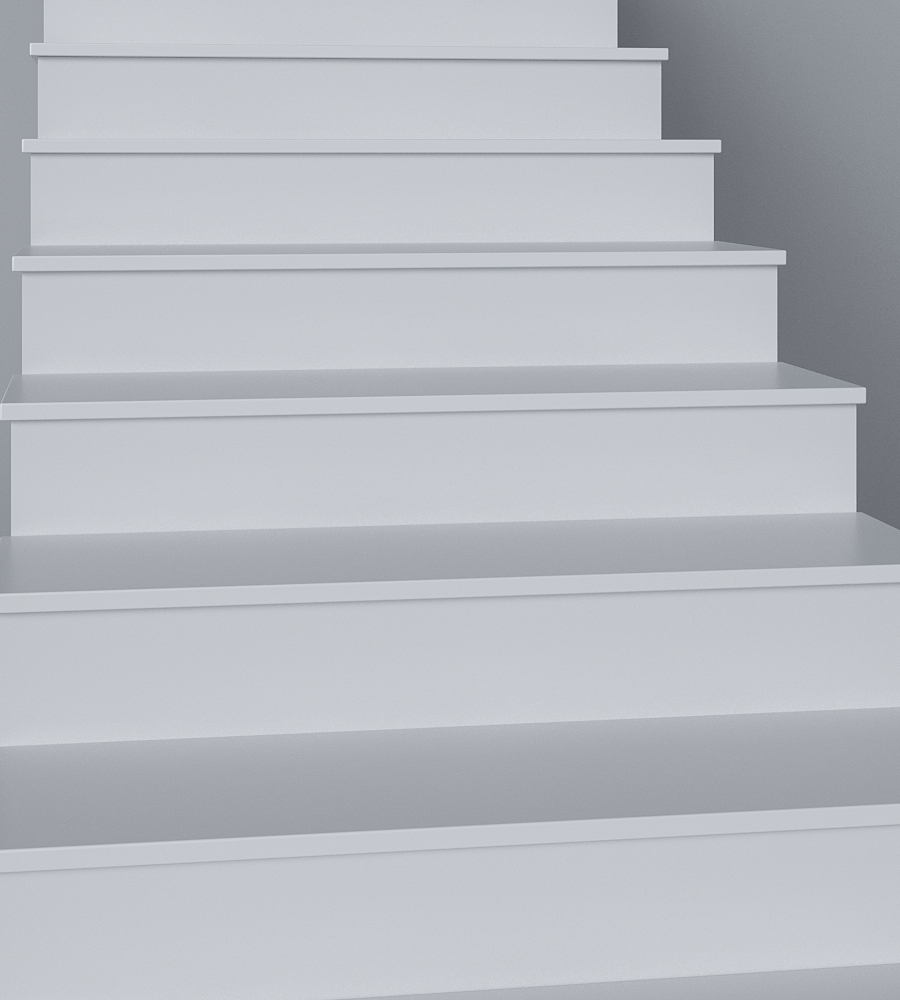 Лестница (14 ступеней) из искусственного акрилового камня с облицовкой (с подступенками) изготовлено в правила камня