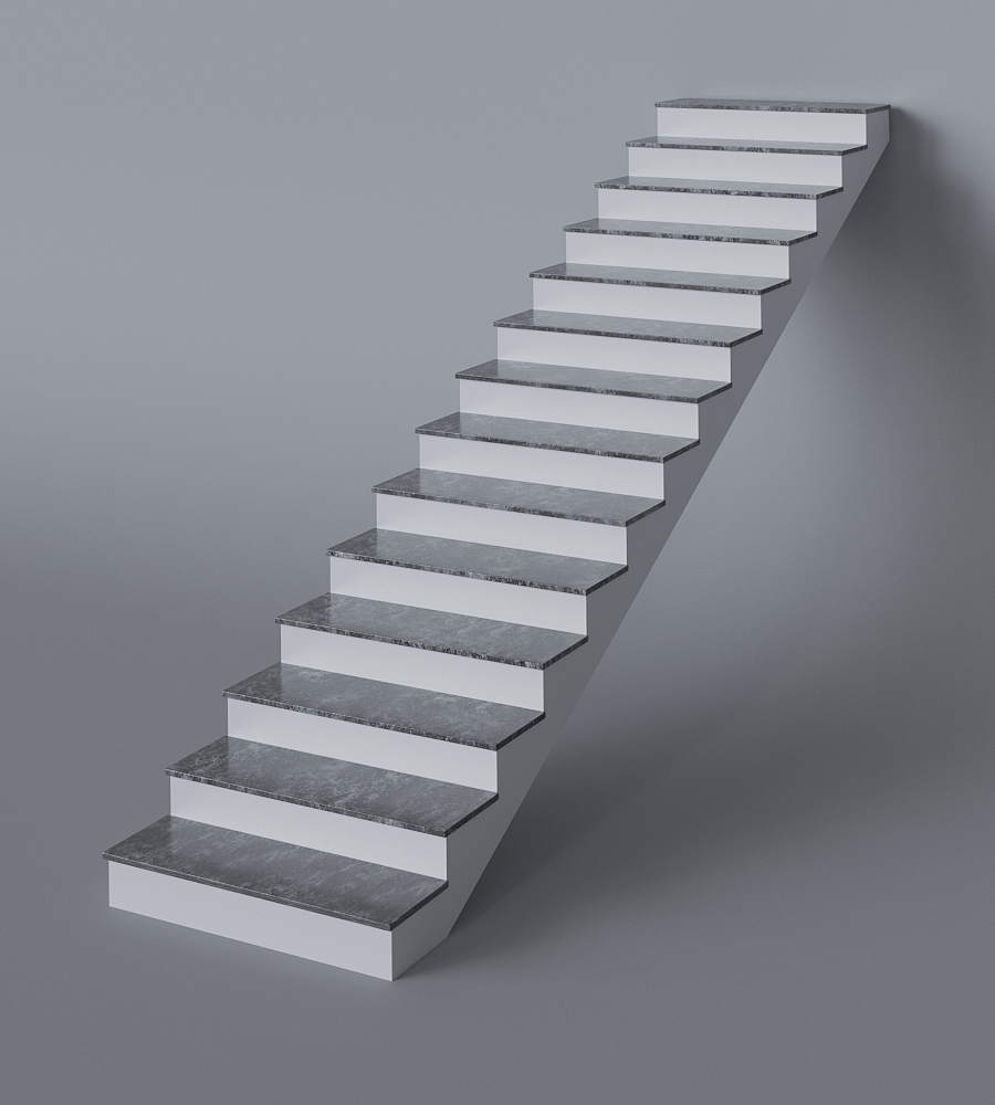 Лестница с облицовкой (с подступенками) из искусственного акрилового камня изготовлено в правила камня